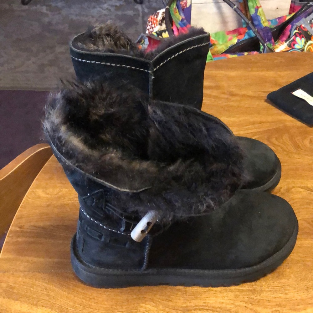 Black Fur-Lined Boots by UGG